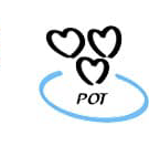 Drei Herzen über einem blauen Kreis mit der Aufschrift POT – Symbol für den AGILean Product Owner